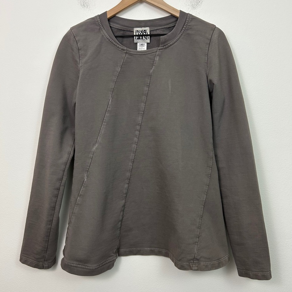 Prairie Underground Womens Tunic Top Organic Cotton Taupe Size XS